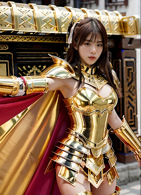 ultra‐realistic, sharp-focused, a beautiful 17 year old female knight, a model with ethnicity mix of Korean and Chinese, 