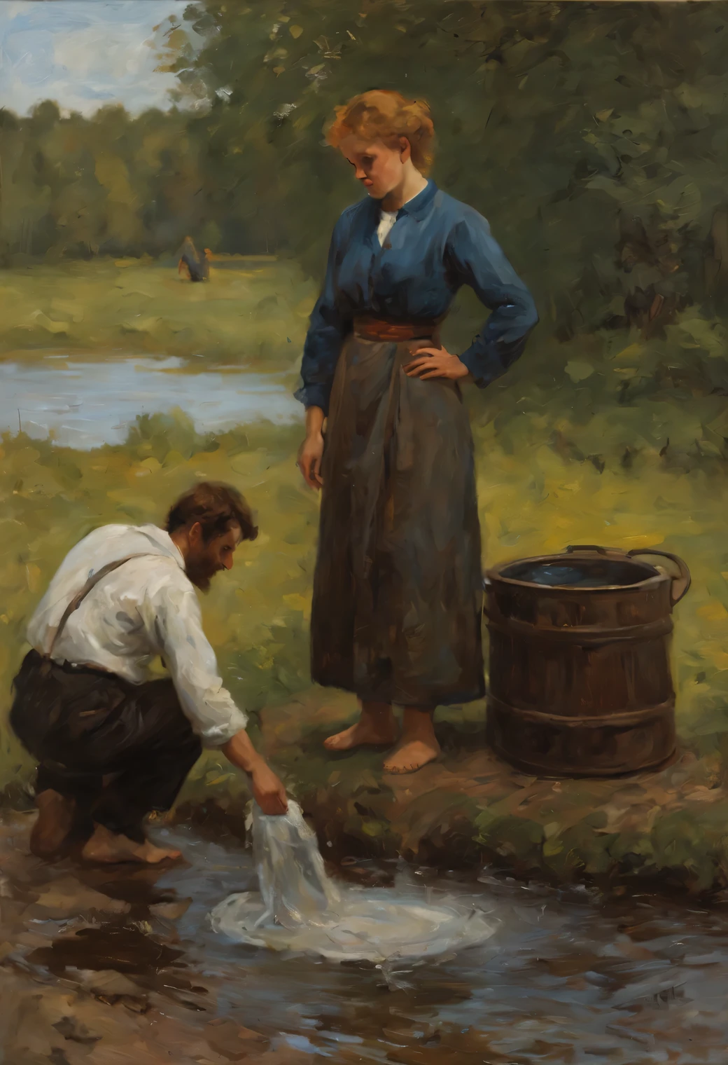 Peinture à l&#39;huile sur toile dans le style d&#39;Ilya Repin., Machine à laver à nouveau, respect total du style d&#39;Ilya Repin