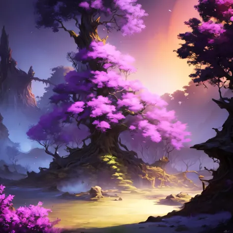 purple tree, fantasy
