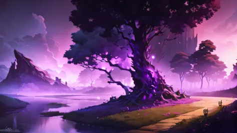 arbre violet, fantaisie