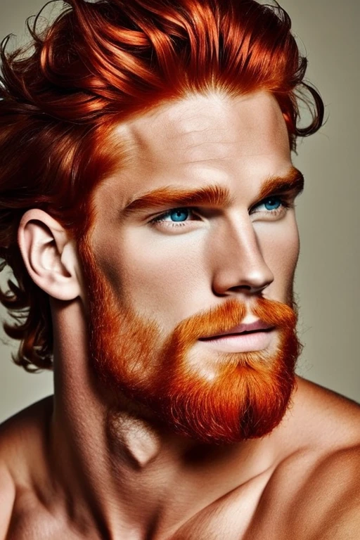 beutifull man, supermodel, red hair