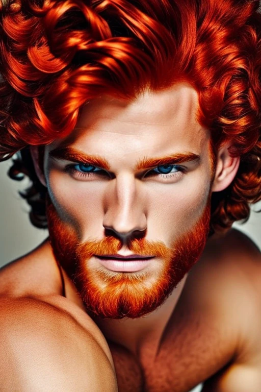 beutifull man, supermodel, red hair