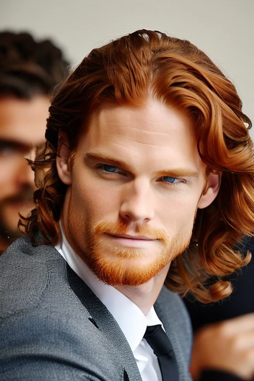 beutifull man, supermodel, red hair