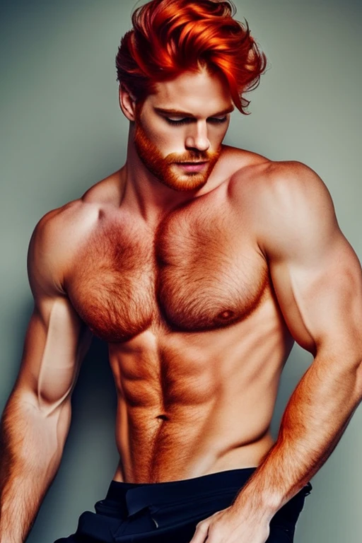 beutifull man, supermodel, red hair