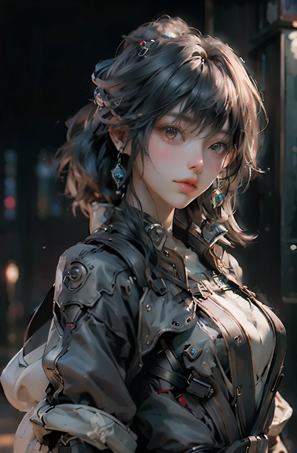 ((best quality)), ((masterpiece)), (detailed:1.4), 3D, Image of a beautiful cyberpunk woman,human development report (high dynamic range),Ray tracing,NVIDIA RTX,super resolution,Unreal 5,subsurface scattering,PBR texture,post processing,Anisotropic filtering,depth of field,Maximum clarity and sharpness,multi-layer texture,Albedo and specular maps,surface coloring,Accurate simulation of light-material interaction,Perfect proportion,octane rendering,Two-tone lighting,Large aperture,Low ISO,white balance,rule of thirds,8K original,