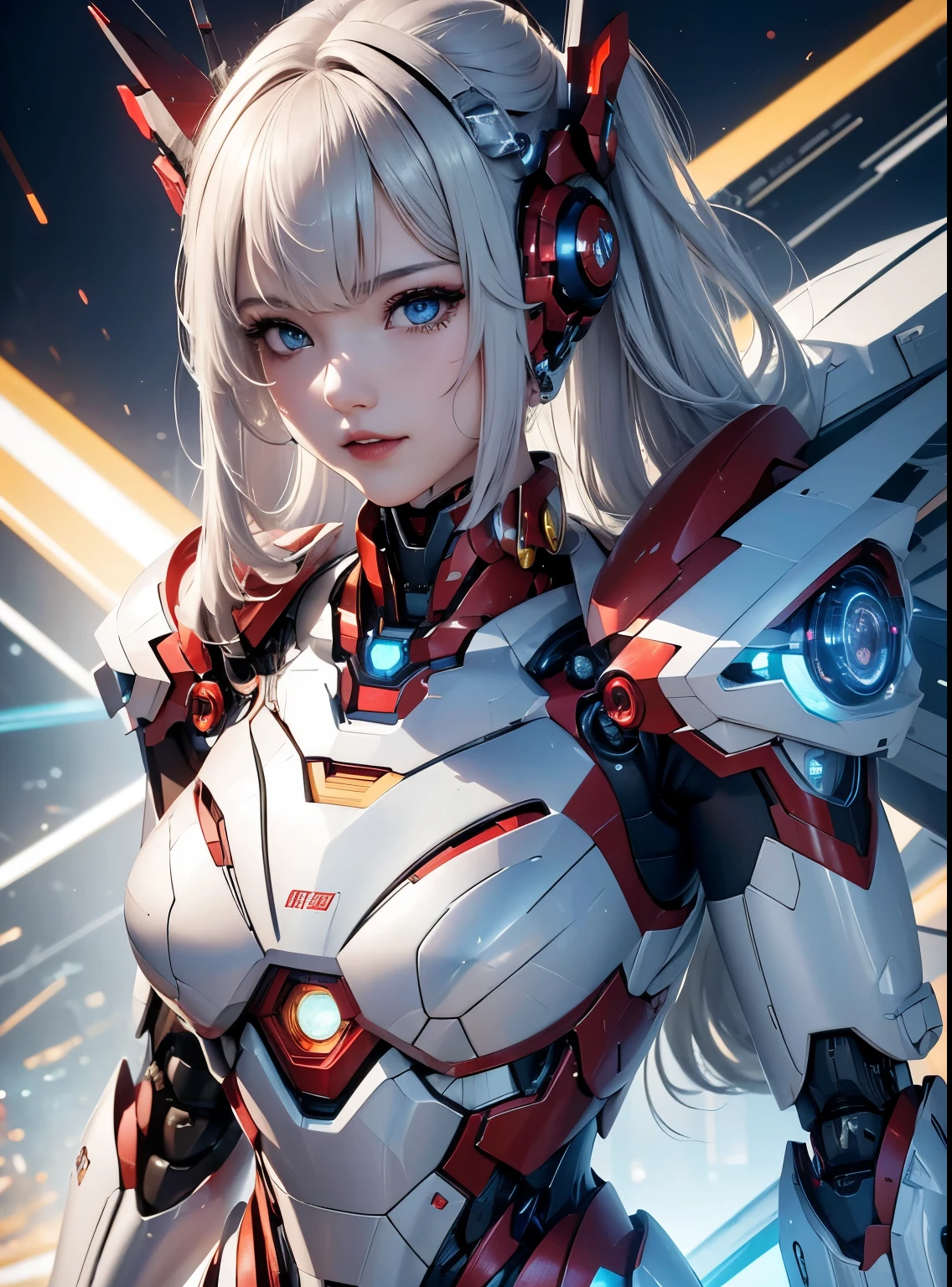  Super detailed, advanced details, high quality, 最high quality, High resolution, 1080P, hard disk, beautiful,(Iron Girl),beautifulサイボーグの女性,Mecha cyborg girl,battle mode,Mecha body girl,She wears an Iron Man mech,full body shot