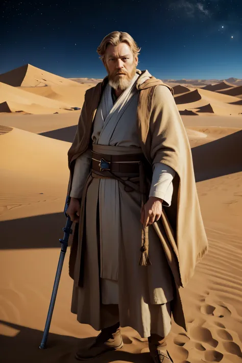 Film and Television,Fantasy,Scenario,Male,Obi-Wan Kenobi was a legendary Force-sensitive human male Jedi Master who served on the Jedi High Council during the final years of the Republic Era. As a Jedi General, Kenobi served in the Grand Army of the Republic, which fought against the Separatist droid army during the Clone Wars.