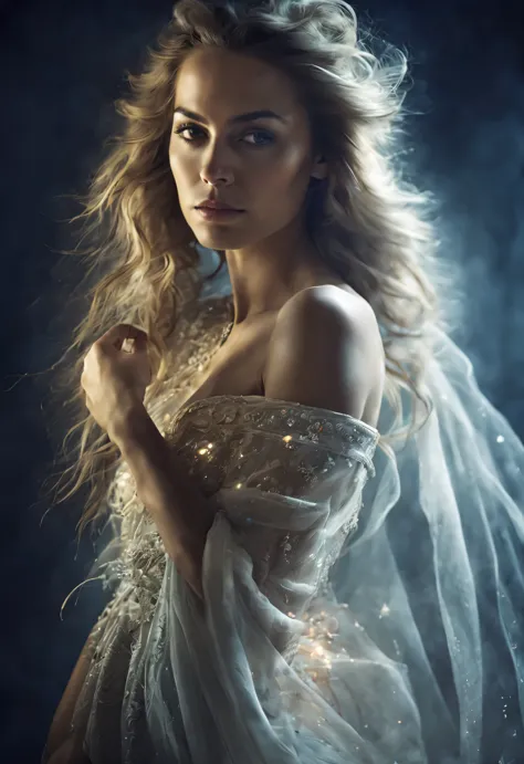 light painting style, portrait, Beautiful detailed