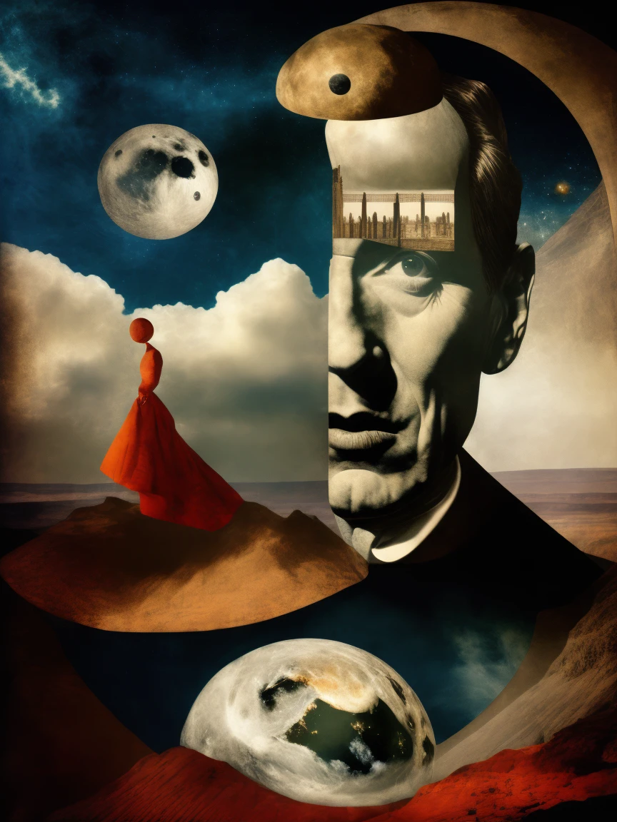 masterpiece, Surreal Collage, collage a Forgotten Gateway of Time and Space