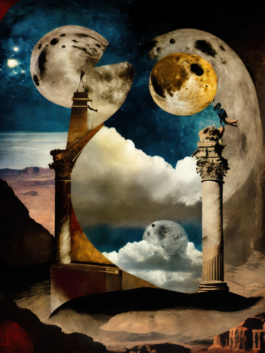 masterpiece, Surreal Collage, collage a Forgotten Gateway of Time and Space