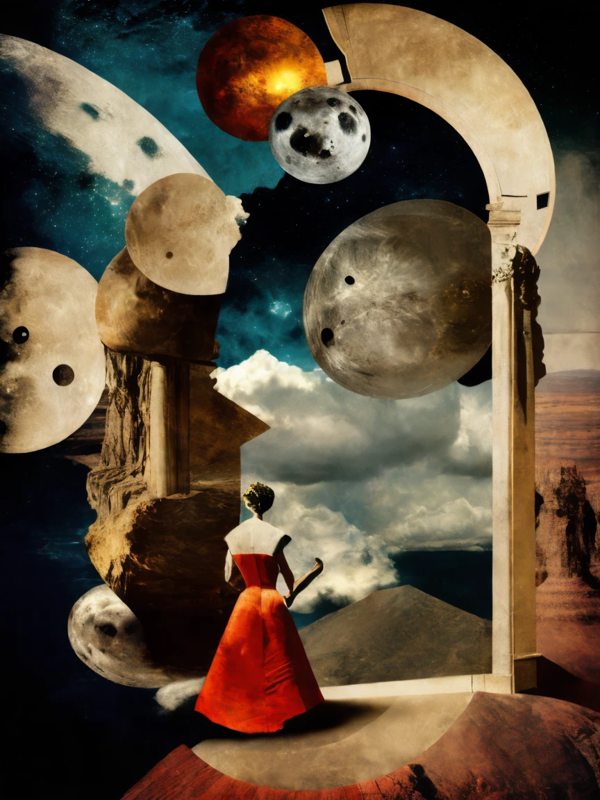 masterpiece, Surreal Collage, collage a Forgotten Gateway of Time and Space