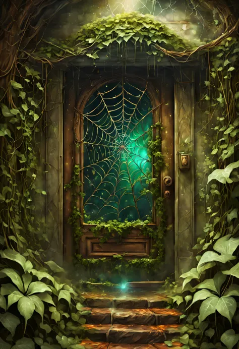 the forgotten gate of time and space, fantasy theme, concept art, the door at the deepest part of the underground labyrinth, doo...