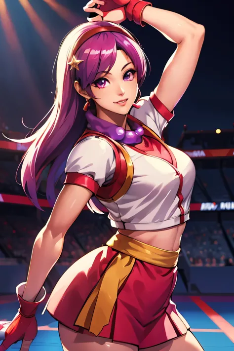 ultra-detailed, professional, colorful, vibrant, portraiture, Athena Asamiya, KoF XII, The King of fighters XII, beautiful detai...