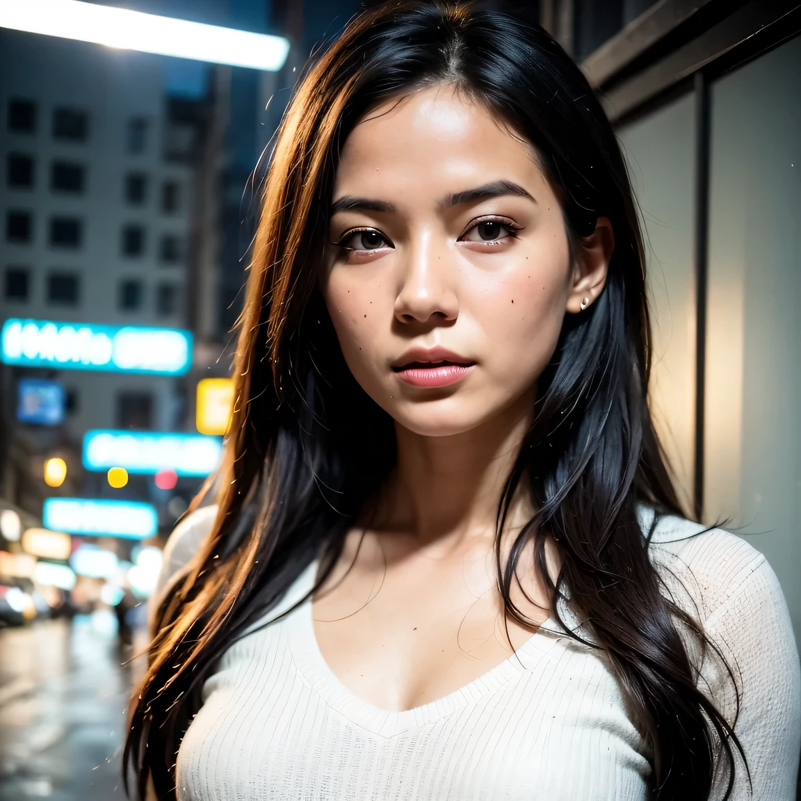 (close-up, editorial photograph of a 21 year old woman), (highly detailed face:1.4) (smile:0.7) (background inside dark, moody, private study:1.3) POV, by lee jeffries, nikon d850, film stock photograph ,4 kodak portra 400 ,camera f1.6 lens ,rich colors ,hyper realistic ,lifelike texture, dramatic lighting , cinestill 800,