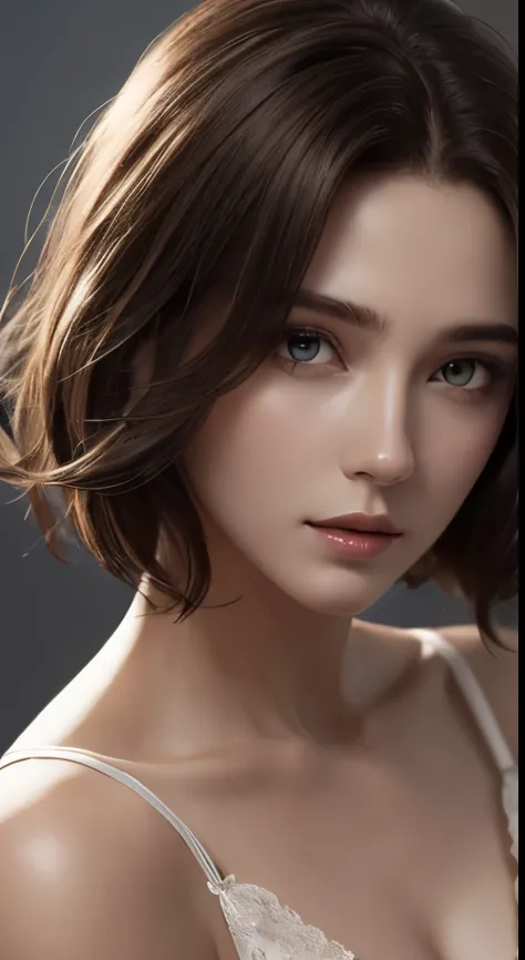 cinematic lighting、perfect、soft light、High resolution skin:1.2、realistic skin texture、30 years old mature woman、small face、no ma...