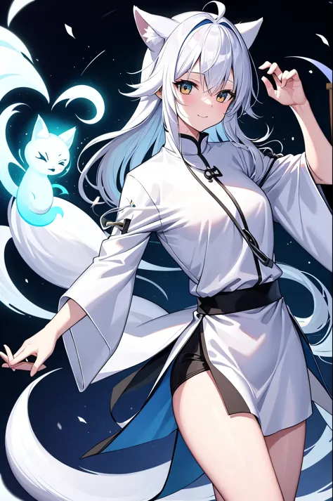 arctic fox，White-haired God, arctic fox动漫, Hungry Ghost Festival，，Taoist priest，cyan fox shadow，