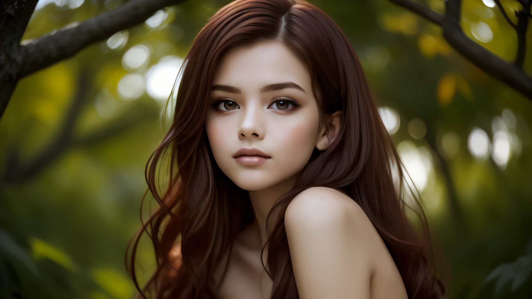 A close up of a woman with long red hair posing for a picture - SeaArt AI