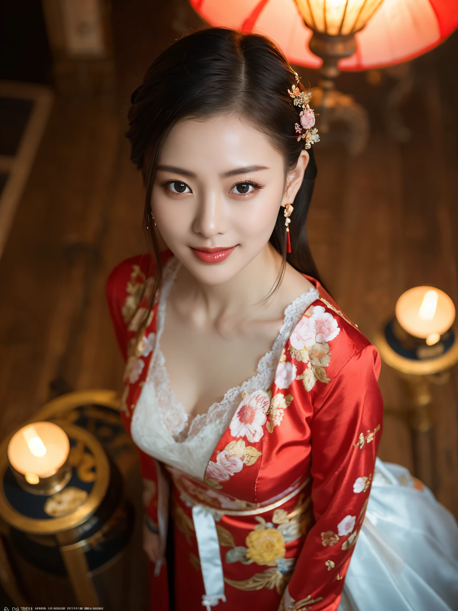 Spring Festival,1 girl,alone,decorationsผม,set,black hair,black eyes,chinese clothes,from above,lamp,decorations,red set,look at viewer,smile,realistic,hazy,
1 girl,best quality,Masterpiece,illustration,Delicate and extremely beautiful,CG,unity,8K wallpaper,miraculous,exquisite details,Masterpiece,official art,มีรายVery detailed CG unity 8K wallpaper,Incredibly nonsense.,large file size,Very detailed,height,มีรายVery detailed,Beautiful girl captures details,realistic,