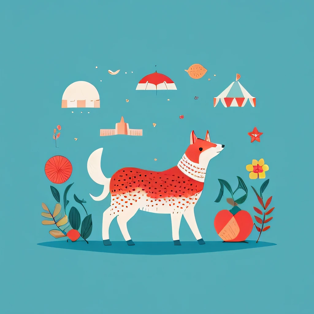 Illustrate animals in a whimsical and playful style, adding a touch of fantasy and imagination.