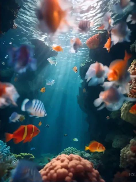 Fish relaxation scene -- real life fish swimming to their delight