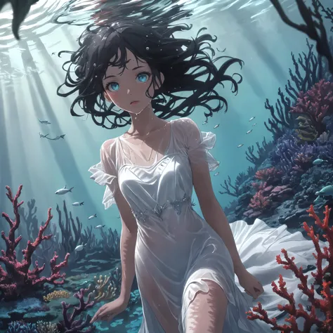 (((masterpiece))),(((best quality))),((super detailed)),((underwater)),(illustration),(beautiful and delicate water),((coral)),(...