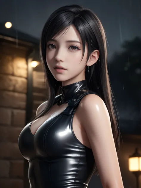 (Top Quality, Masterpiece: 1.1), (Realistic: 1.3), BREAK (((FF7,Tifa_lockhart))),(tifa_lockhart and monsters),(A dark, barely li...