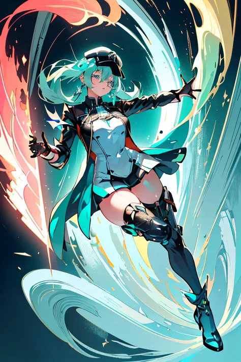 anime, girl, (((1girl))), (((waifu, xenoblade chronicles 2, pneuma waifu))), (((seafoam green hair, long hair))), ((seafoam gree...