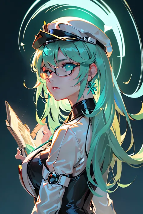 anime, girl, (((1girl))), (((waifu, xenoblade chronicles 2, pneuma waifu))), (((seafoam green hair, long hair))), ((seafoam gree...