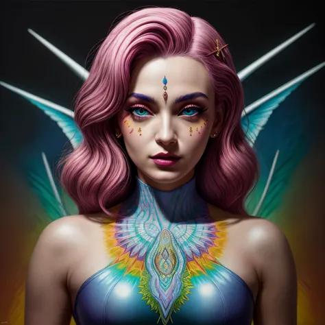 anjo, obra de arte bty daniel martin diaz, lisa frank , alex grey, simon stalenhag, de alta qualidade