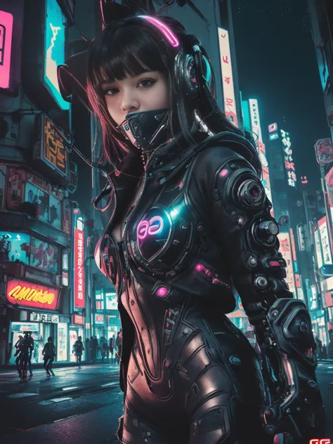 ((Awesome masterpiece anime illustration.)), ((Extremely delicate and beautiful cyber girl)), ((Very detailed and exposed face))...