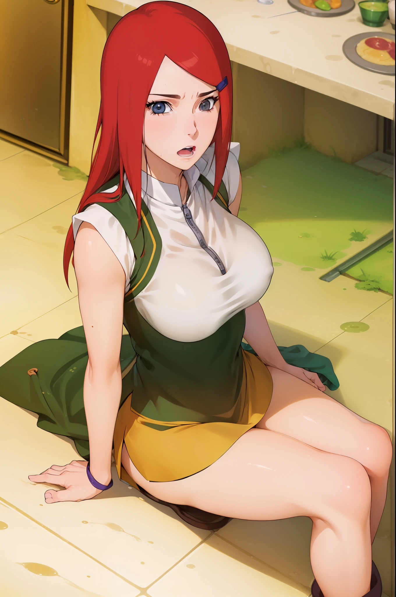 ((最高の品質)), ((傑作)), (詳しい), 完璧な顔, セクシー, 魅力的, ((4k)), 巨乳, Kushina Uzumaki