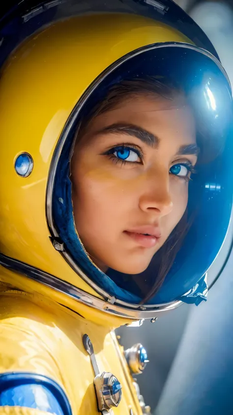 (a better quality masterpiece in close-up:1.5)0.9], (space and astronaut:1.2) (messy hair:1.1) (yellow eyes with heterochromia a...