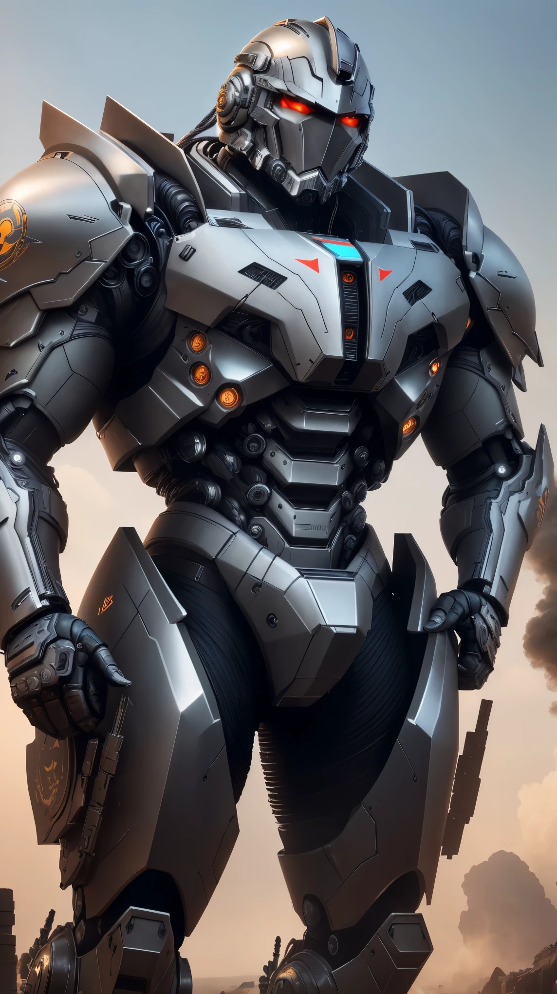 Mechanical warrior, armored combat suit, detailed mechanical design, brilliant engineering artwork, beautiful detailed eyes, beautiful detailed lips, extremely detailed eyes and face, (best quality,4k,8k,highres,masterpiece:1.2), ultra-detailed, (realistic,photorealistic,photo-realistic:1.37), futuristic combat, advanced technology, futuristic weapons, powerful stance, metallic armor, robust mechanical aesthetics, high-tech warfare, titanium alloy structure.