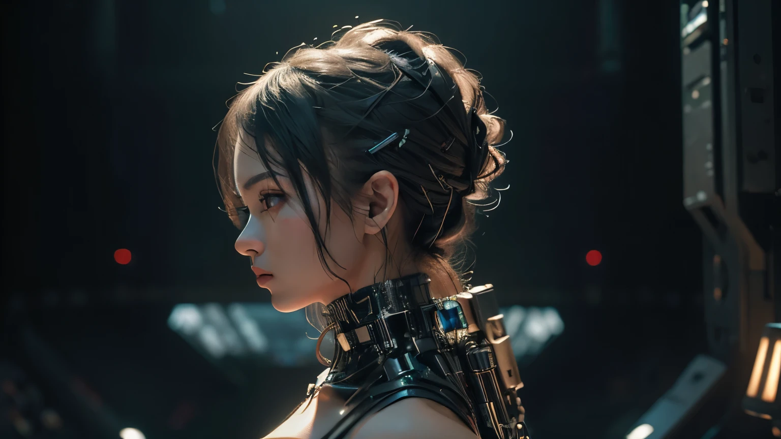 garota ciberpunk, lindo, andando pelas ruas da ciber Tóquio, (Prêmio、8k、32 mil、obra de arte)、(O ultra -A alta definição)、(fotorrealista:1.4), pose dinâmica, tiro de latex, moda ciberpunk,profundidade de campos, fundo da cidade cyberpunk, iluminação cinematográfica.