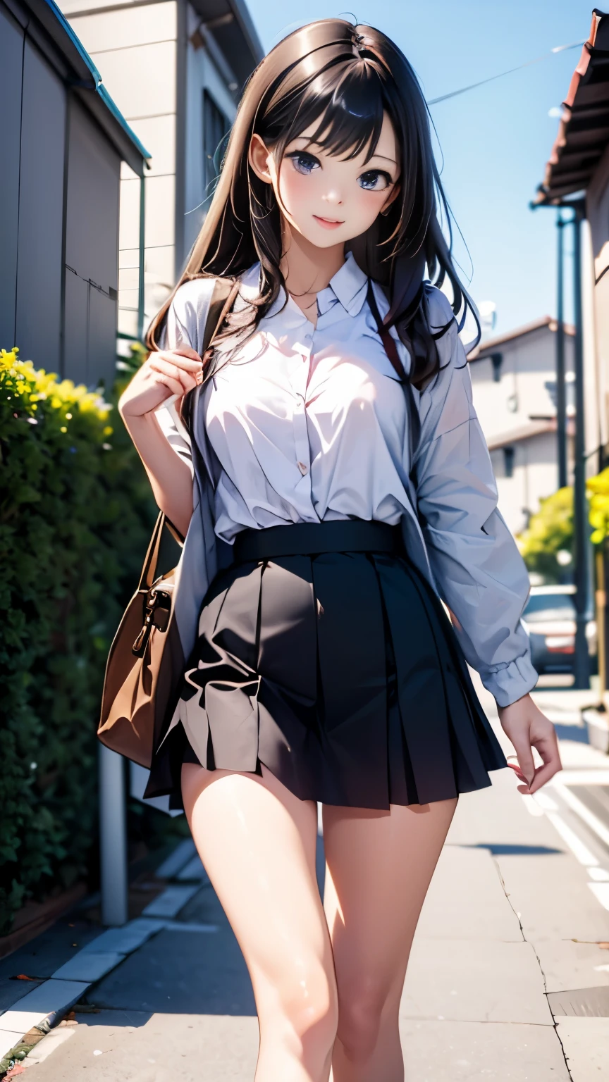 Garota do ensino médio japonês、bonitinho、micro minissaia