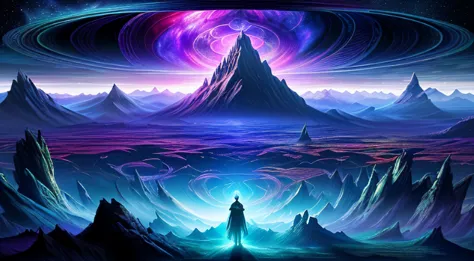 "escena de un multiverso inspirada en el dr.. stranger in the multiverse of madness: (fantastic landscapes, criaturas magicas, p...