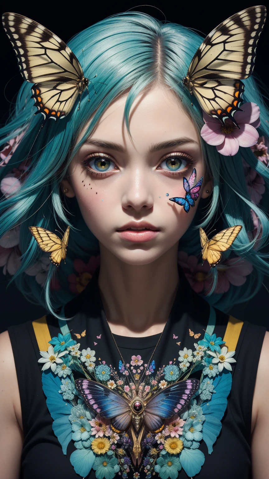 (masterpiece:1.1),(highest quality:1.1),(HDR:1),ambient light,ultra-high quality,( ultra detailed original illustration),(1girl, upper body),((harajuku fashion)),((flowers with human eyes, flower eyes)),double exposure,fusion of fluid abstract art,glitch,(original illustration composition),(fusion of limited color, maximalism artstyle, geometric artstyle, butterflies, junk art),