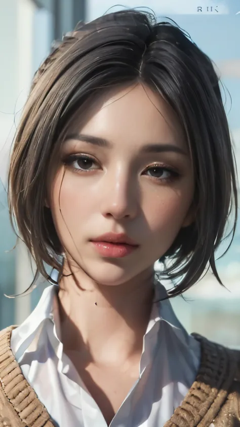 (masterpiece:1.3), (8k, realistic, raw photo, highest quality: 1.4), (1 girl), beautiful face, (realistic face), (black hair, sh...