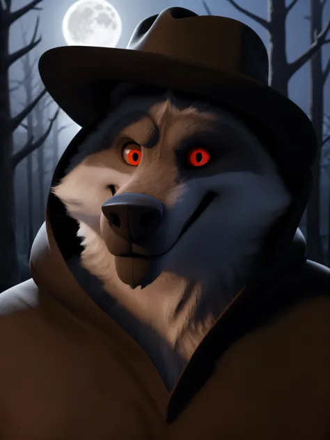 best quality, ultra high res,1furry boy， solo，detailed eyes, volumetric lighting, amazing, finely detail, cowboy shot, cloak , white fur, red eyes, white sclera, bright pupils, bright atmosphere, muscular, upper body, from back Looking at the viewer Cowboy...