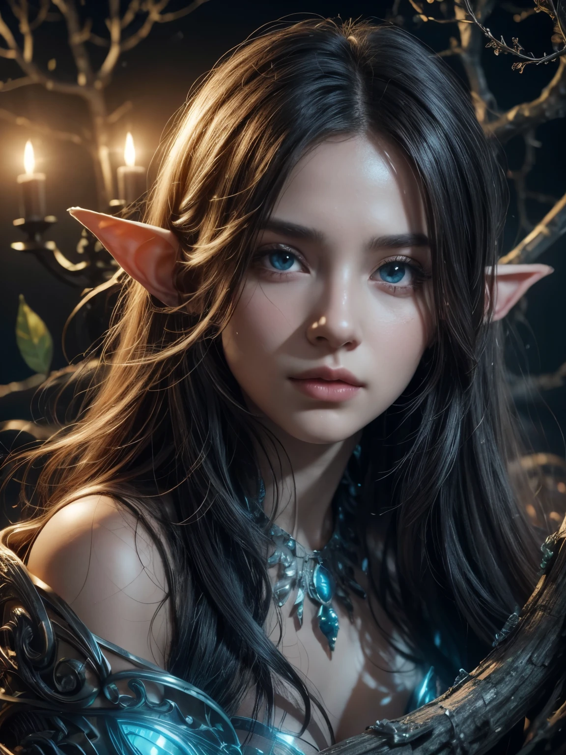 (Best quality, 4k, High-resolution, Masterpiece:1.2), Ultra-detailed, Realistic, Radiant lighting, Epoch Elves, Portraits, Fantastical colors, Fine art, Ethereal beings, Dreamlike, Whimsical creatures, Detailed facial features, Glowing eyes, Elven beauties, Ethereal glow, Mythical creatures, Harmonious composition, Dazzling colors, Stunning visual effects, Otherworldly appearance, Mesmerizing artistry, 