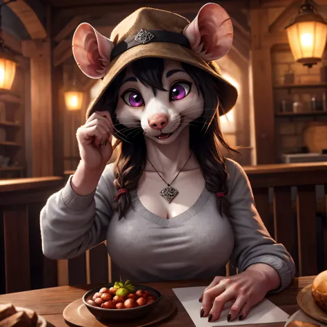 UHD 8k, HDR+, cute female [rat], intricately detailed