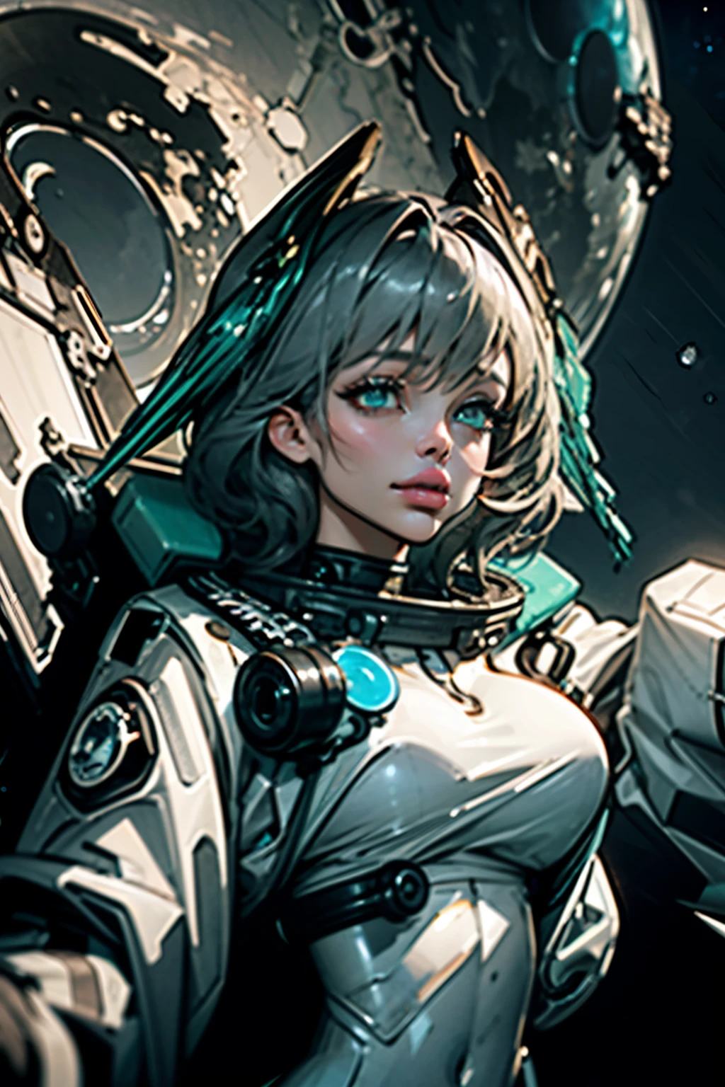 1girl, solo, astronaut suit, (masterpiece), best quality, stunning cosmic landscape, vast and surreal universe, ethereal and dreamy atmosphere, mesmerizing starry sky, celestial body floating in the cosmic abyss, beautiful and intricate planetary details, deep space exploration, breathtaking outer space scenery.