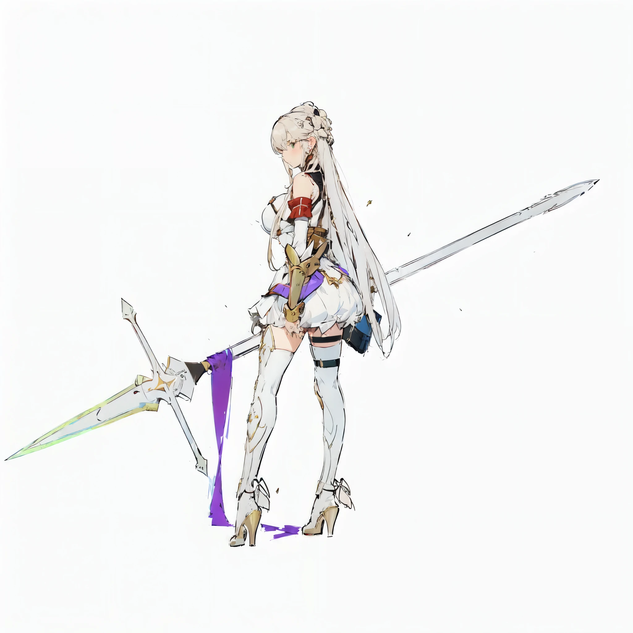 Anime drawing of a woman with a sword and a sword - SeaArt AI