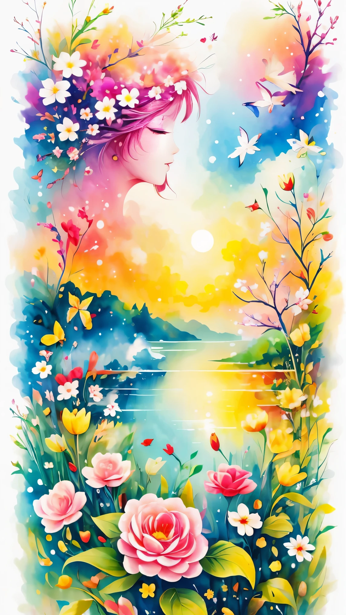 (masterpiece, best quality:1.2), greeting card design，I Love you,love