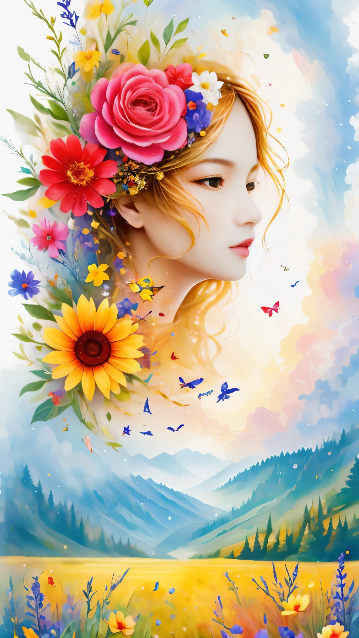 (masterpiece, best quality:1.2), greeting card design，I Love you,love