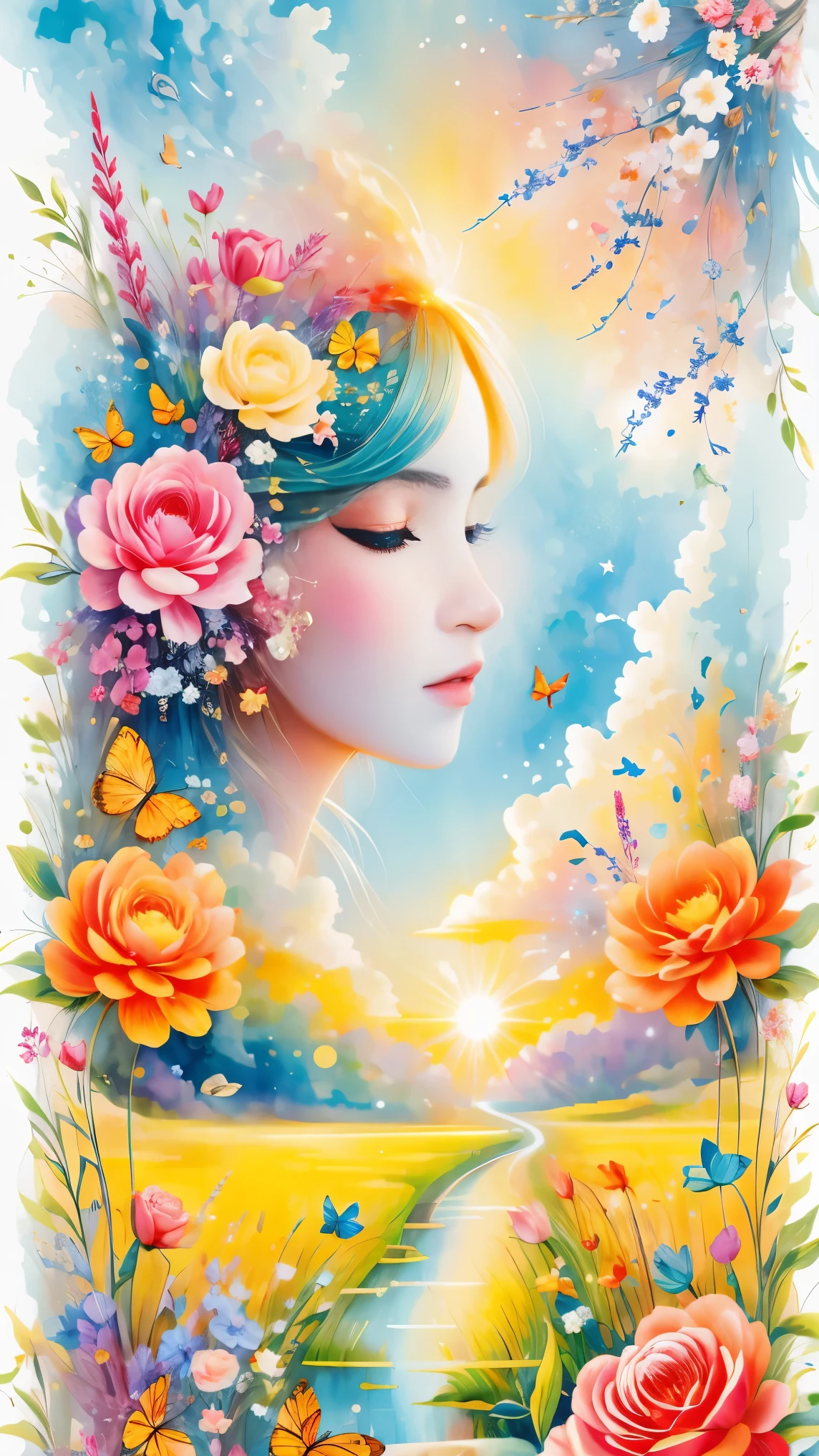 (masterpiece, best quality:1.2), greeting card design，I Love you,love