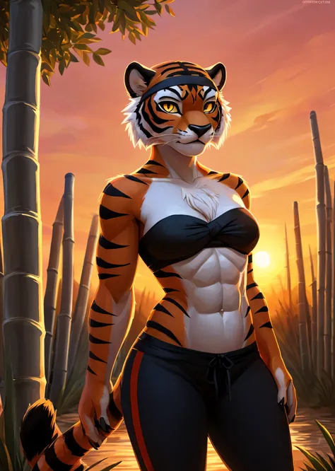 [Master Tigress], [uploaded to e621.net; (Pixelsketcher), (youmudris)], ((masterpiece)), ((HD)), ((solo portrait)), ((whole body)), ((foreground)), ((legs are visible)), ((fluffy; antro)), ((detailed fur)), ((detailed shading)), ((beautiful rendering)), ((...