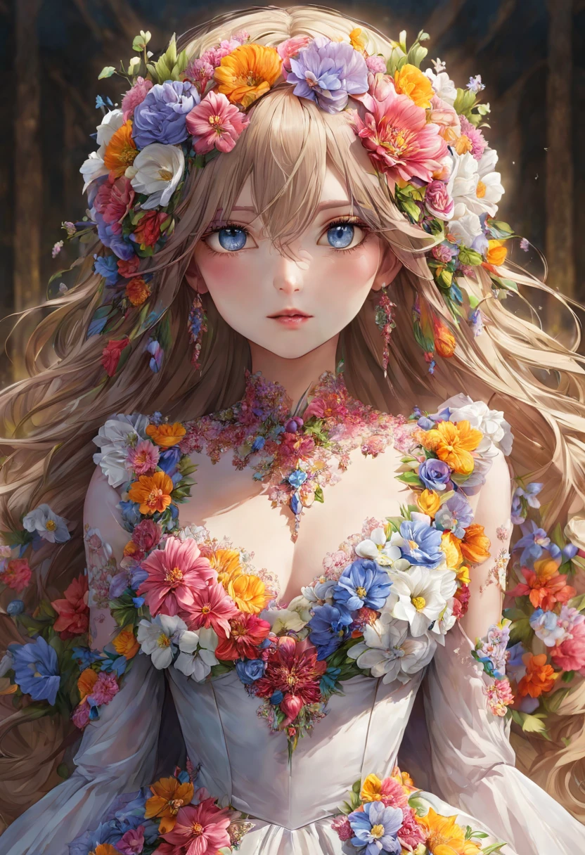 masterpiece, 1 weoman, ais-flowery, dress, detailed eyes, detailed face
