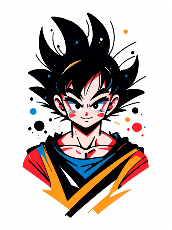 ((sticker-style illustration for print with 1girl, minimalism,)), simple background, clean:0.9, lineart, vector, colors should be vibrant and vivid, with a harmonious color palette. UPPER BODY, portrait,  Bulma from dragon ball