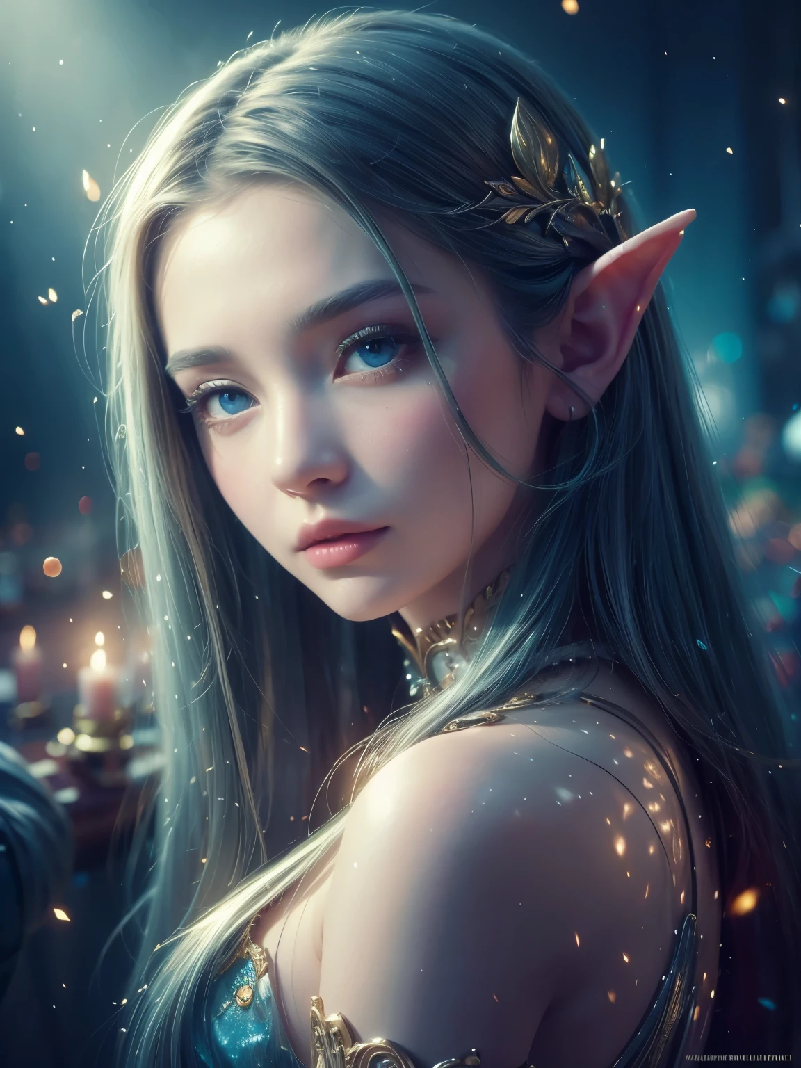 (Best quality, 4k, High-resolution, Masterpiece:1.2), Ultra-detailed, Realistic, Radiant lighting, Epoch Elves, Portraits, Fantastical colors, Fine art, Ethereal beings, Dreamlike, Whimsical creatures, Detailed facial features, Glowing eyes, Elven beauties, Ethereal glow, Mythical creatures, Harmonious composition, Dazzling colors, Stunning visual effects, Otherworldly appearance, Mesmerizing artistry, 